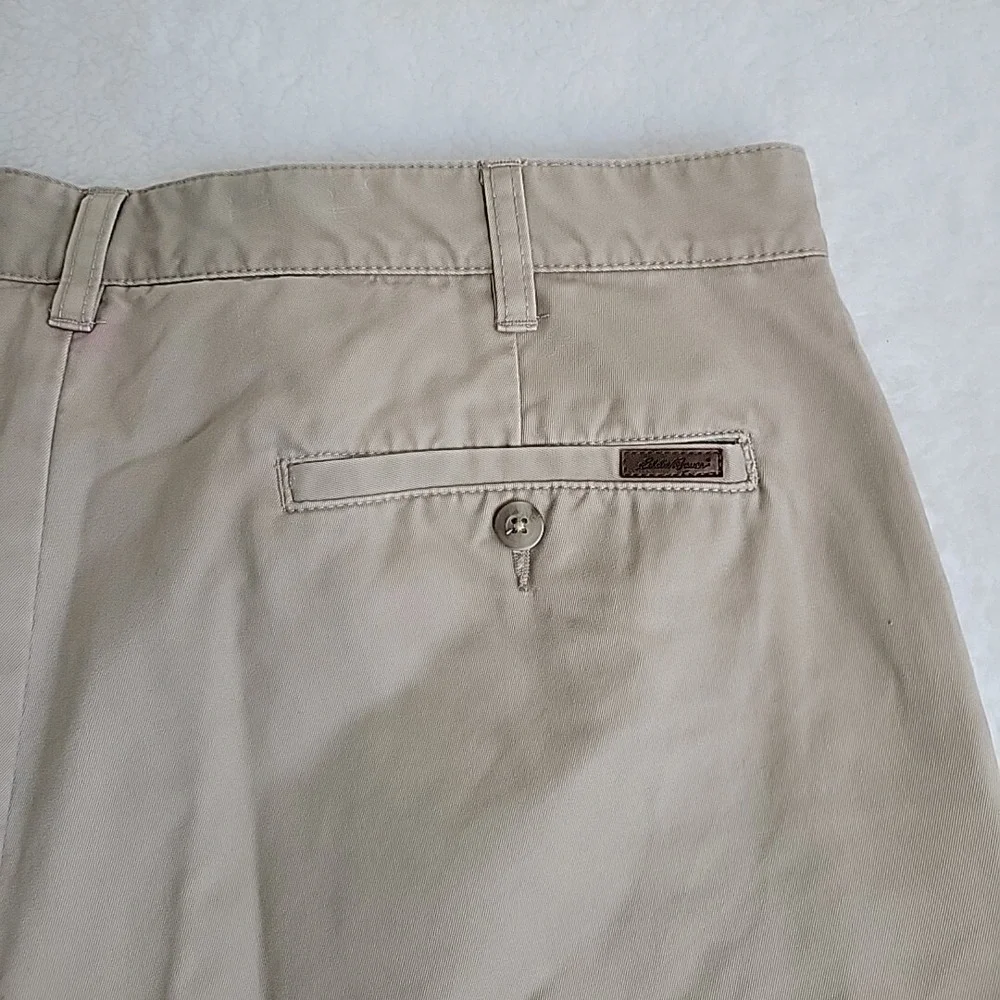 Eddie Bauer Pants‎ Men's 38 Beige Ruston Fit Pleated Cuffed Dress Baggy 38x30